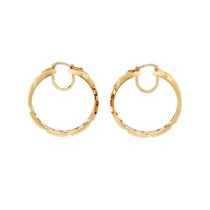 Versace Gold Greca Hoop Earrings